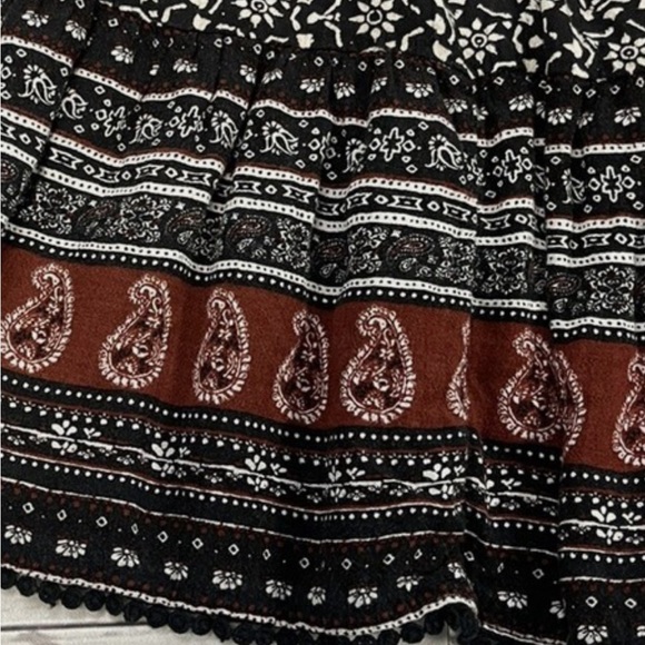 American Eagle Dress Sz Small Black White Floral Casual Boho Peasant Festival - Picture 12 of 12